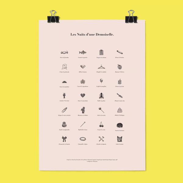 Affiche argot "Les nuits d'une demoiselle" La Majorette à Moustache