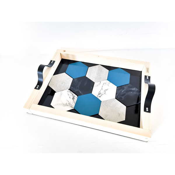 Plateau LEEWALIA avec sous verres intégrés - 3 coloris