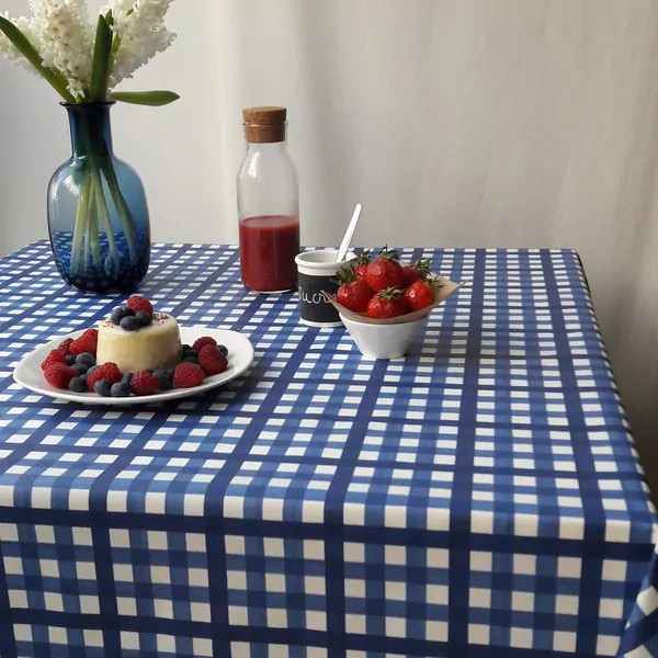 Nappe enduite Guinguette Bleu - Fleur de Soleil