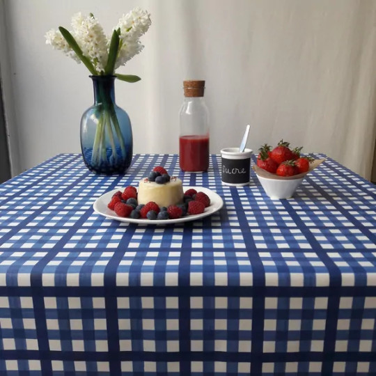 Nappe enduite Guinguette Bleu - Fleur de Soleil