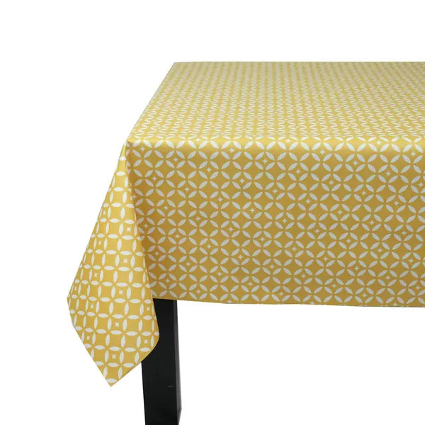 Nappe enduite Mosaïque Jaune Curry - Fleur de Soleil