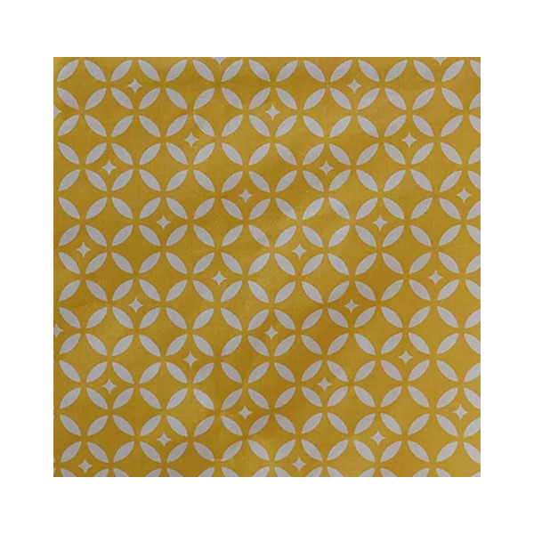 Nappe enduite Mosaïque Jaune Curry - Fleur de Soleil