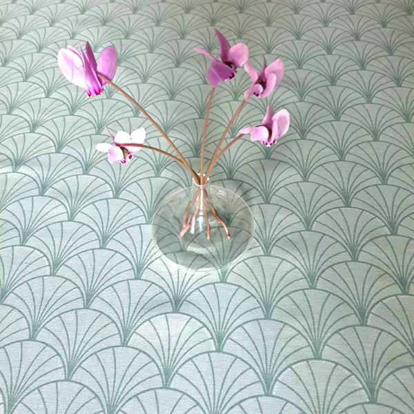 Nappe enduite Papyrus vert d'eau - Fleur de Soleil