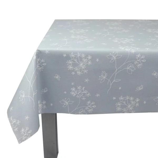 Nappe enduite ronde ou ovale Astrance Gris blanc - Fleur de Soleil
