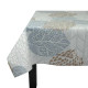 Nappe enduite ronde ou ovale Feuilles Gris Beige - Fleur de Soleil