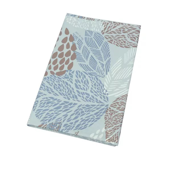 Nappe enduite ronde ou ovale Feuilles Gris Beige - Fleur de Soleil