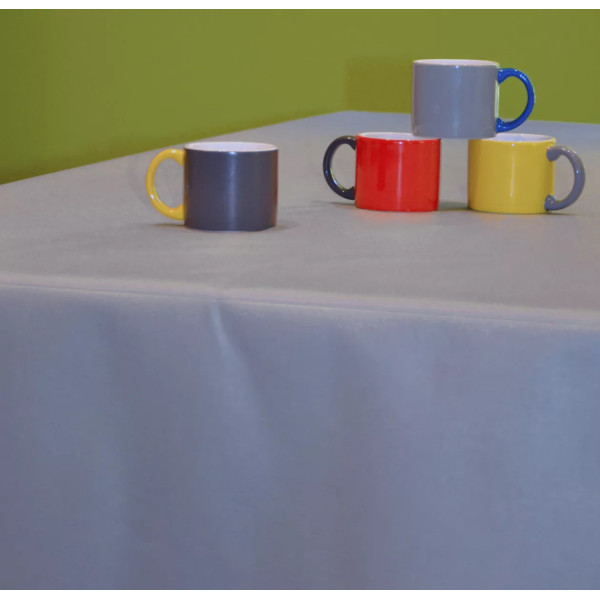 Nappe enduite ronde ou ovale Unie grise - Fleur de Soleil