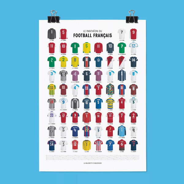 Affiche "Le panthéon du football français" La Majorette à Moustache