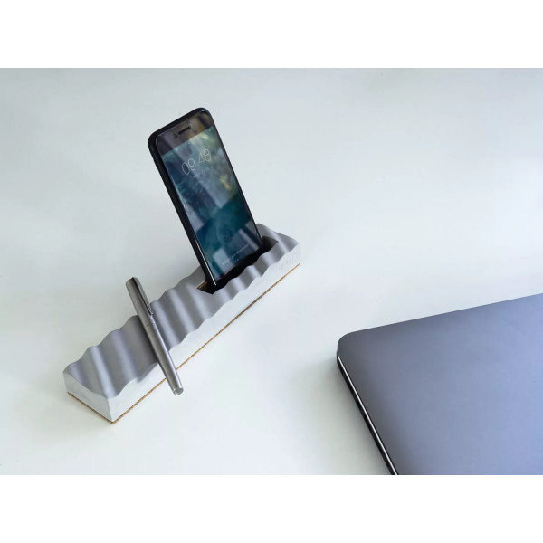 Support téléphone et stylo en béton Onde - Gone's