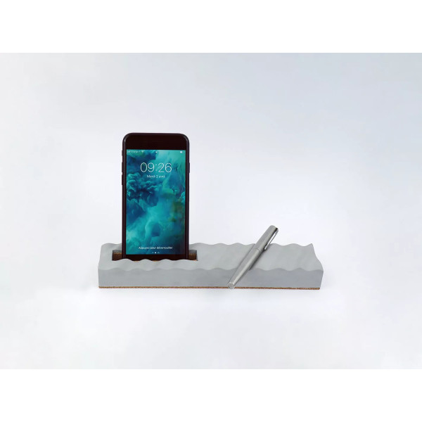 Support téléphone et stylo en béton Onde - Gone's
