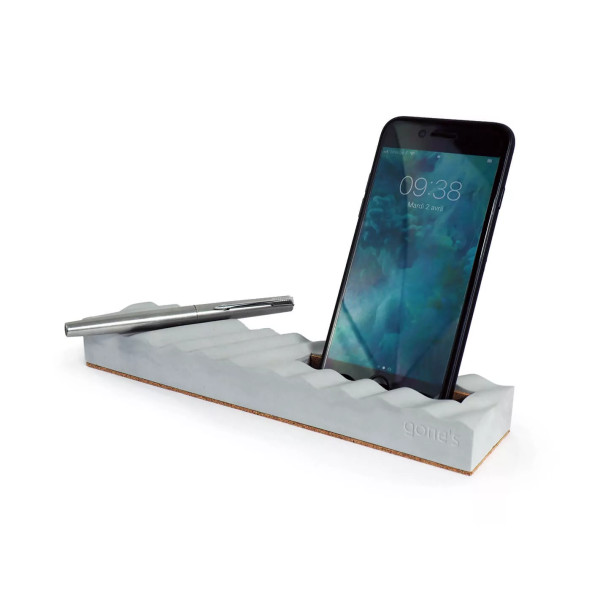 Support téléphone et stylo en béton Onde - Gone's