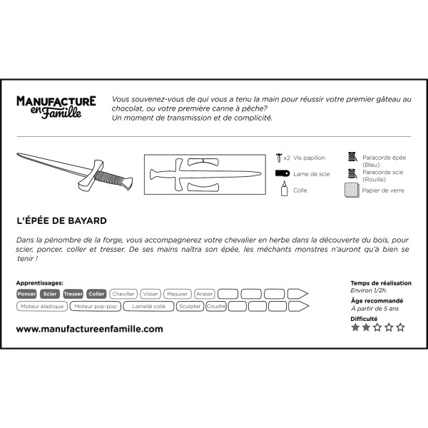 L'épée de Bayard - Manufacture en Famille