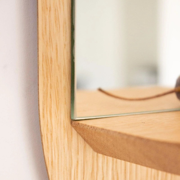 Miroir étagère REINE MERE Solstice en chêne