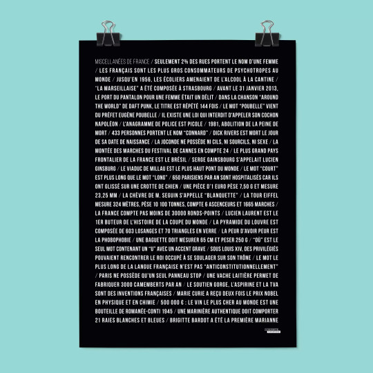 Affiche anecdotes sur la France - Miscellanées
