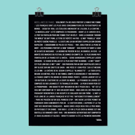 Affiche anecdotes sur la France - Miscellanées