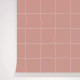 Papier peint carreaux rose - trame blush