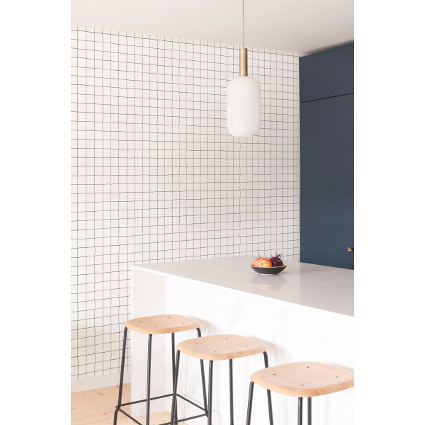 Papier peint carreaux Trame Lait - Season Paper