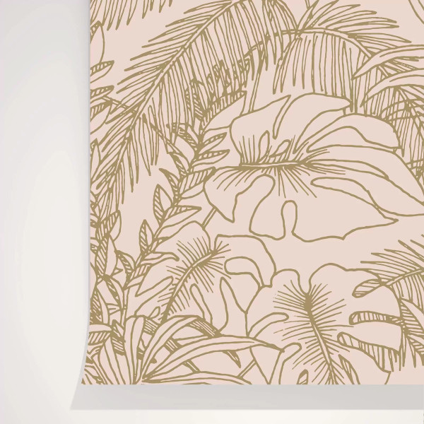 Papier peint feuilles tropicales abondance olive - Season Paper