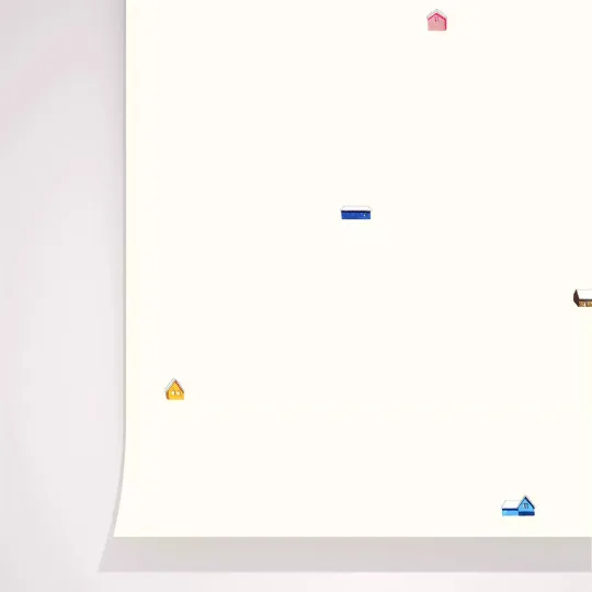 Papier peint dessin maisons - Season Paper