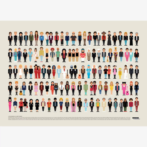 Affiche chanteurs français - La Majorette à Moustache