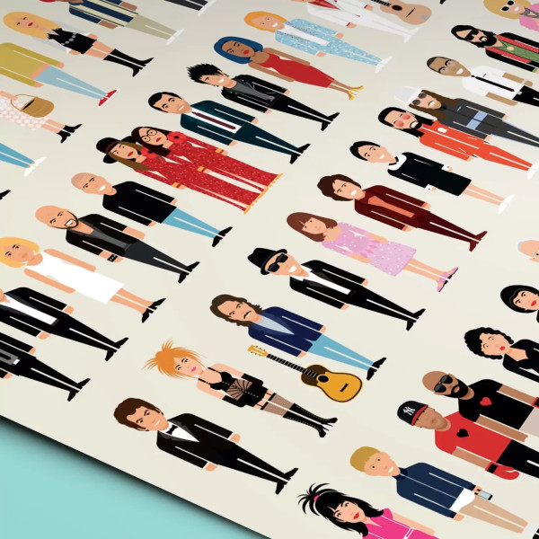 Affiche chanteurs français - La Majorette à Moustache