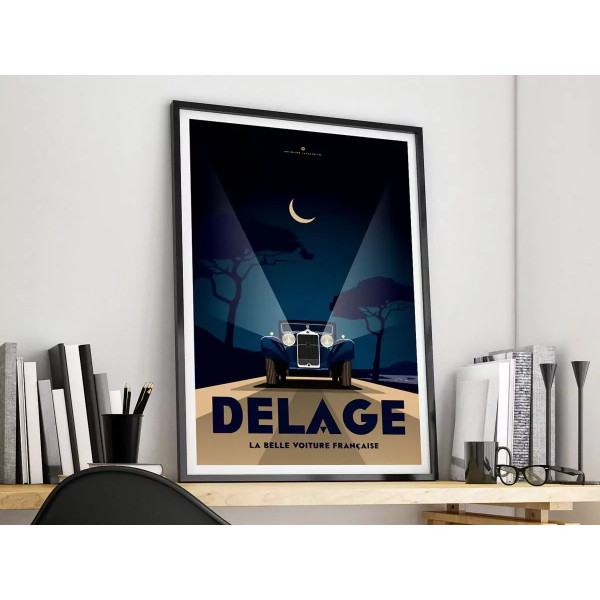 Affiche Delage Côte d'Azur - En Double File