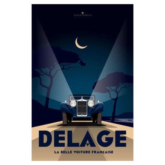 Affiche Delage Côte d'Azur - En Double File