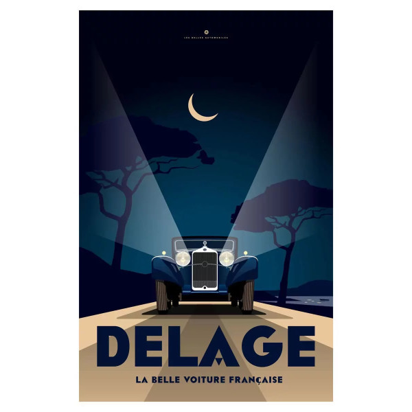 Affiche Delage Côte d'Azur - En Double File