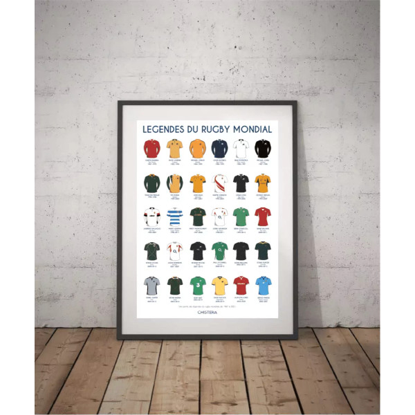 Affiches des légendes du rugby mondial - Chistera