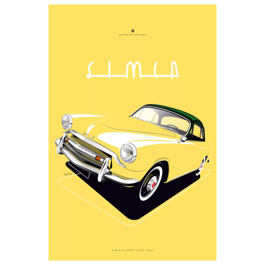 Affiche de la Simca 9 Sport - En Double File