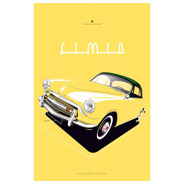Affiche de la Simca 9 Sport - En Double File