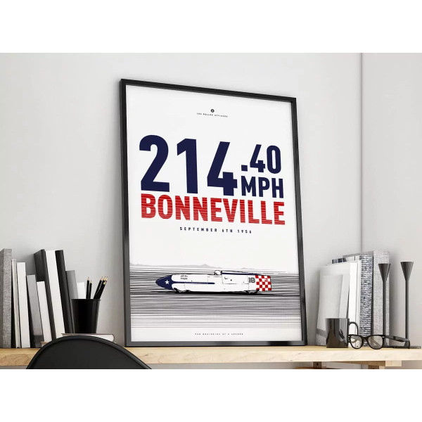 Affiche Moto Bonneville - En Double File