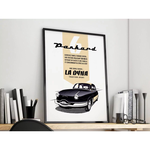 Affiche de la Panhard Dyna - En Double File