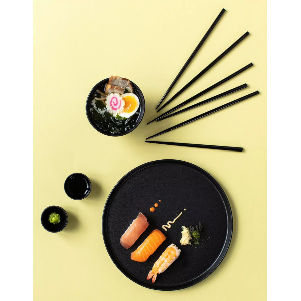 Assiettes plates en Céramique Noire Adelie - Revol