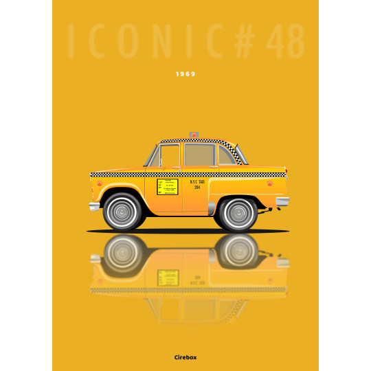 Affiche 100 % Made In France Taxi New York Checker Marathon