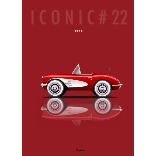Affiche 100 % Made In France Chevrolet Corvette 1958