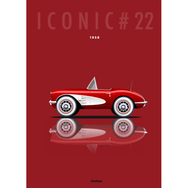 Affiche 100 % Made In France Chevrolet Corvette 1958