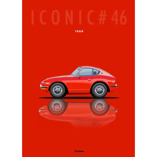 Affiche 100 % Made In France Datsun 240 Z 1969
