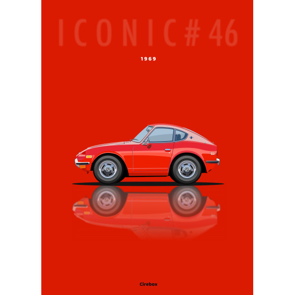 Affiche 100 % Made In France Datsun 240 Z 1969