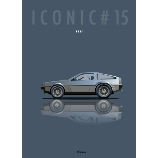 Affiche 100 % Made In France Delorean DMC 12