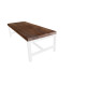 Table basse BRUT Viviane rectangulaire en bois massif chêne piètement blanc 60x100cm