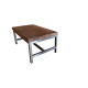 Table basse BRUT Viviane rectangulaire en bois massif chêne piètement blanc 60x100cm