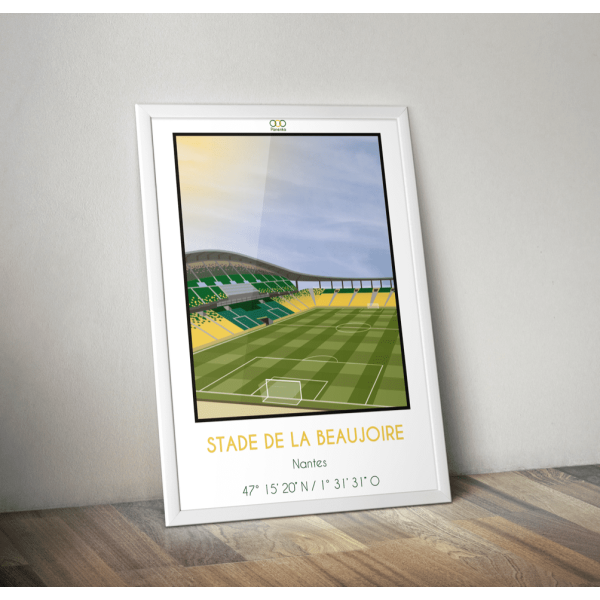 Affiche du stade de la Beaujoire du FC Nantes - Panenka - Uncoqdansletransat