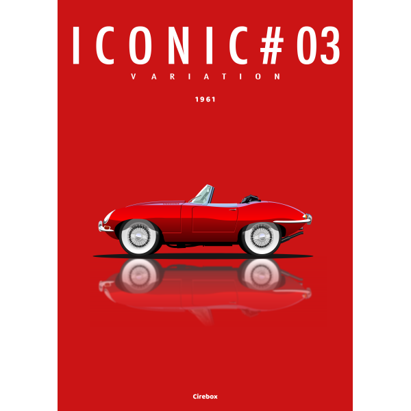 Affiche de la Jaguar Type E - 1961 - Cirebox