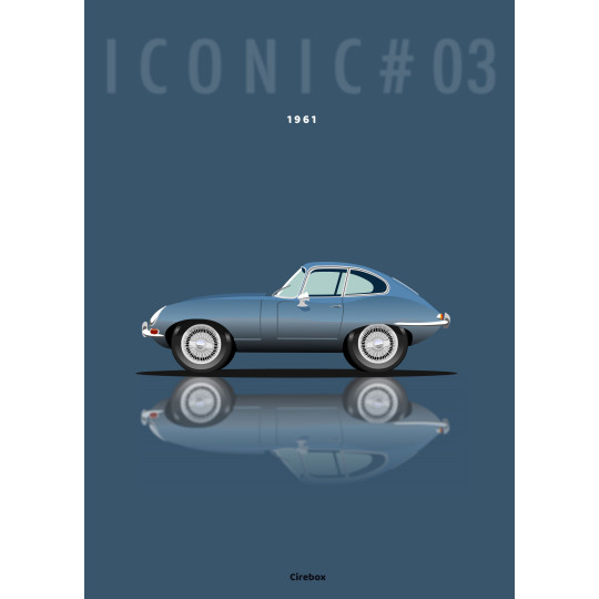 Affiche 100 % Made in France Jaguar Type E 1961