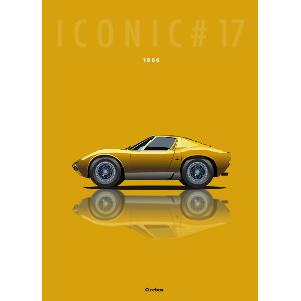 Affiche 100 % Made In France, Lamborghini Miura 1966