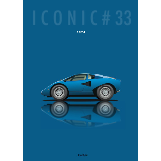 Affiche 100 % Made In France, Lamborghini Countach 1974