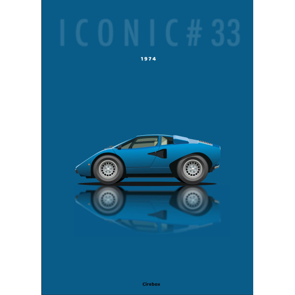 Affiche 100 % Made In France, Lamborghini Countach 1974