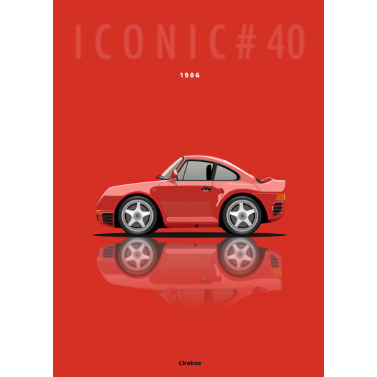 Affiche 100 % Made In France, Porsche 959 - 1986