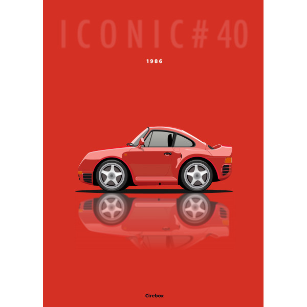 Affiche 100 % Made In France, Porsche 959 - 1986